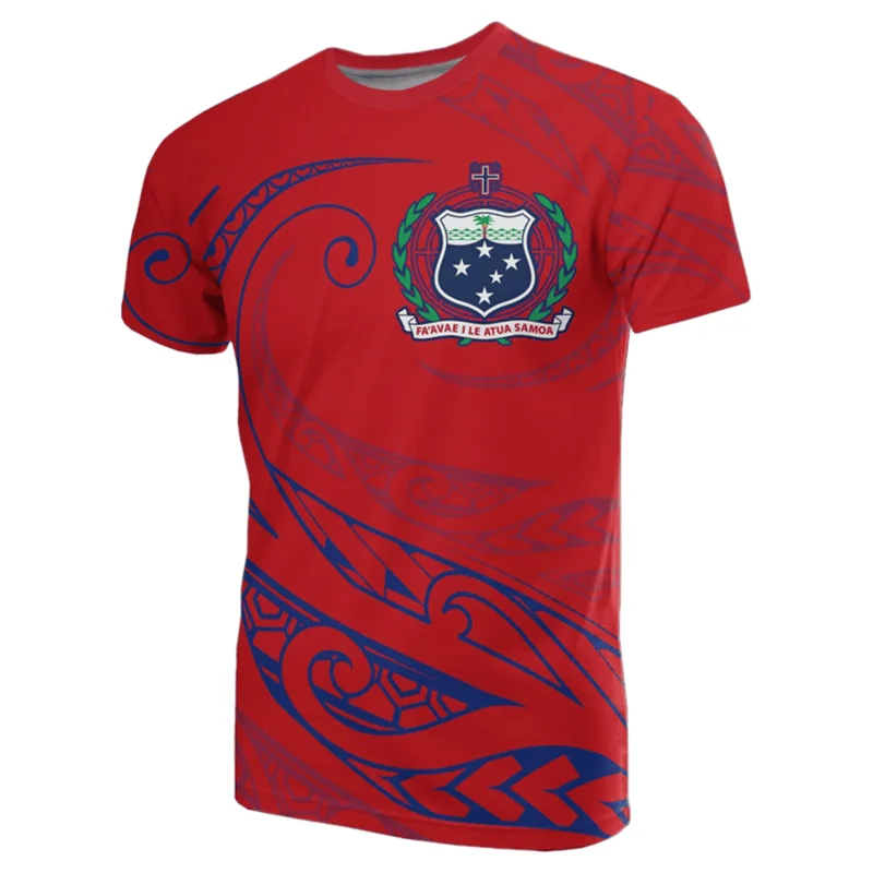 Samoa Flag Map Graphic T Shirts Samoan National Emblem T Shirt For Men Clothes Polynesia Unisex Tshirt Casual Man Tee Women Tops