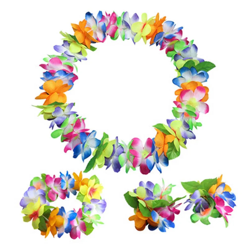 Beach Fashion Hawaiian Style For Women Artificial Flowers Gift Performance Accessories Wristband Garland Necklace Headband