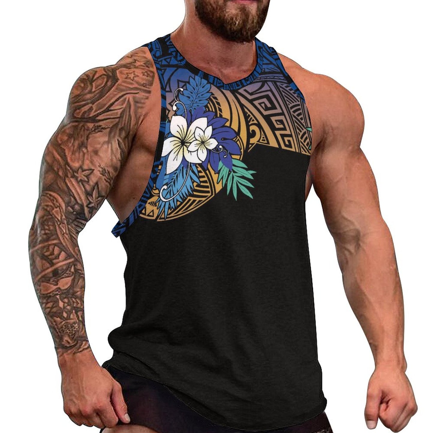 Polynesian Tribal Tank Tops Samoan Men Singlets Island Wear