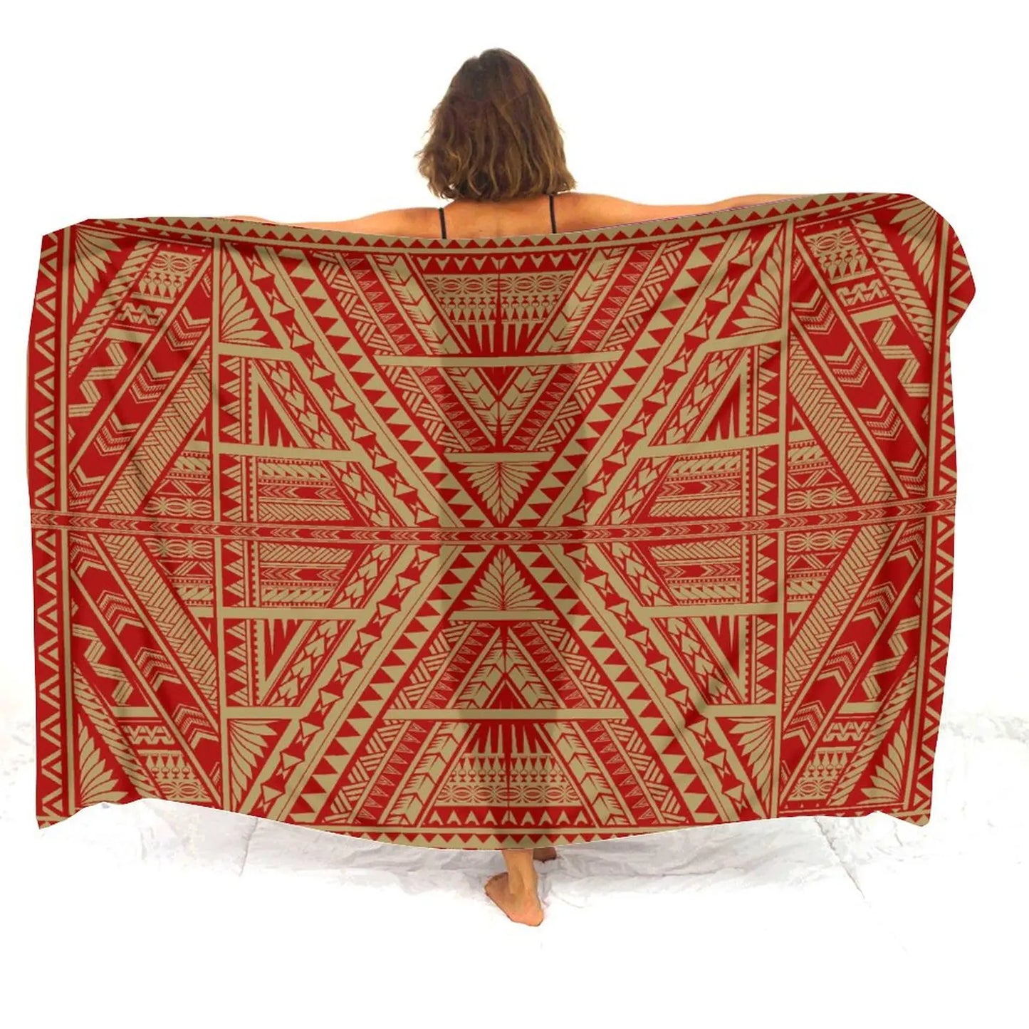 Custom Wholesale Polynesian Ladies Sarong Samoan Vintage Tribal Print Custom Sarong Style Shawl Summer Seaside Elegant Coat