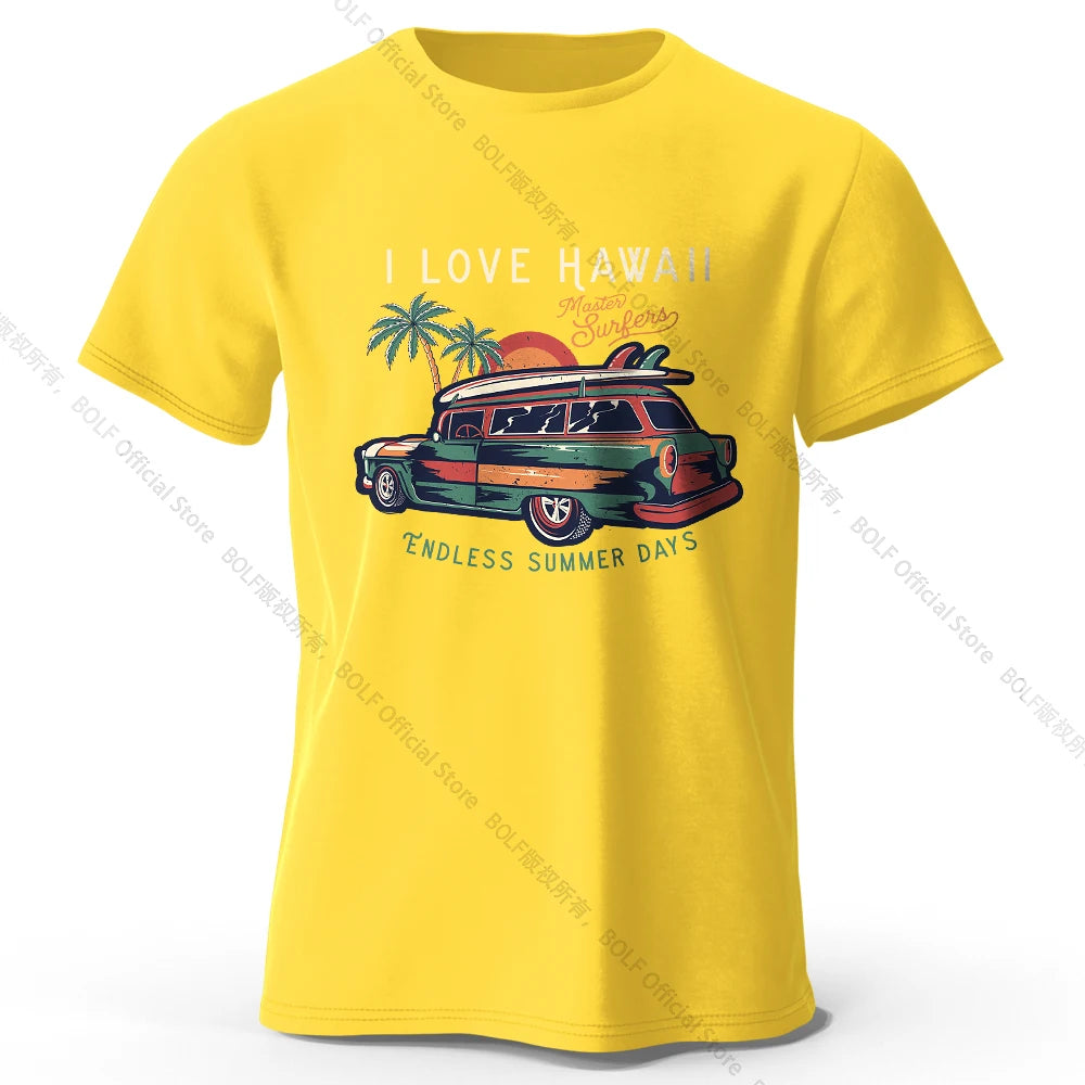 Hawaiian Holiday Printed Unisex Men Women T-Shirt Tees Tops 100% Cotton Aloha Flower Graphic Luau Party Outfit
