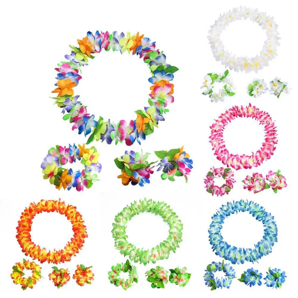 Beach Fashion Hawaiian Style For Women Artificial Flowers Gift Performance Accessories Wristband Garland Necklace Headband