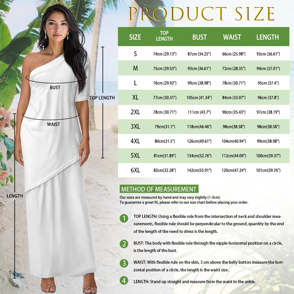 Printed Polynesian Tribal Print One shoulder Samoan Puletasi Custom Top And Skirts Womens Two Piece Outfits Set Dress