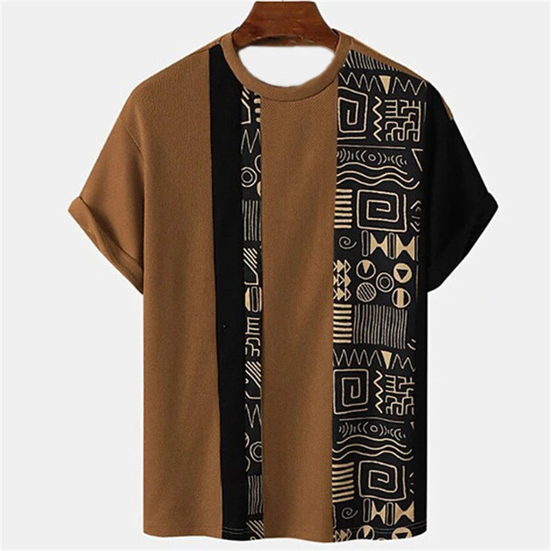 New Summer Tribal Ethnic Style Pattern Tshirt For Men 3D Print Men Women Short Sleeve Oversized Harajuku Tshirts Tee Top
