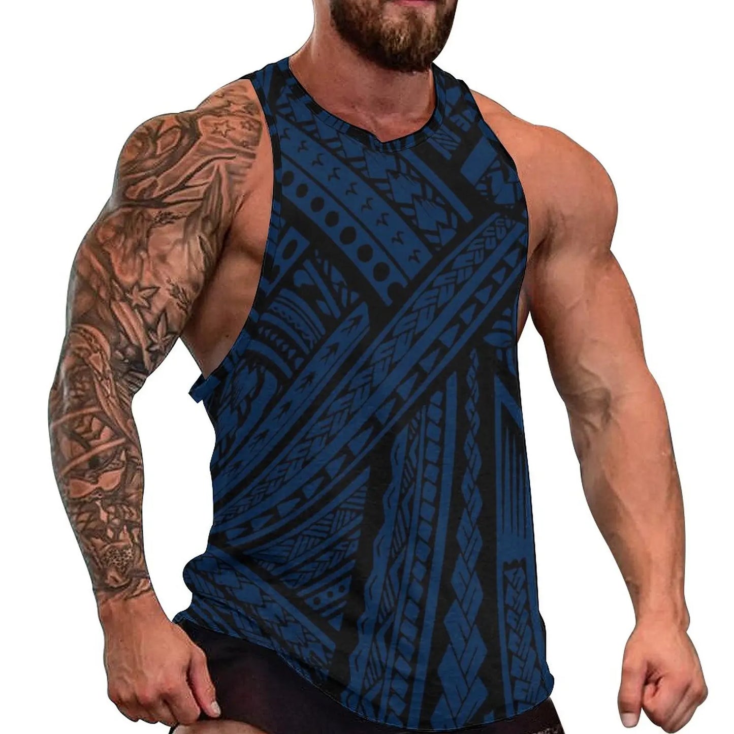 Polynesian Tribal Tank Tops Samoan Men Singlets Island Wear
