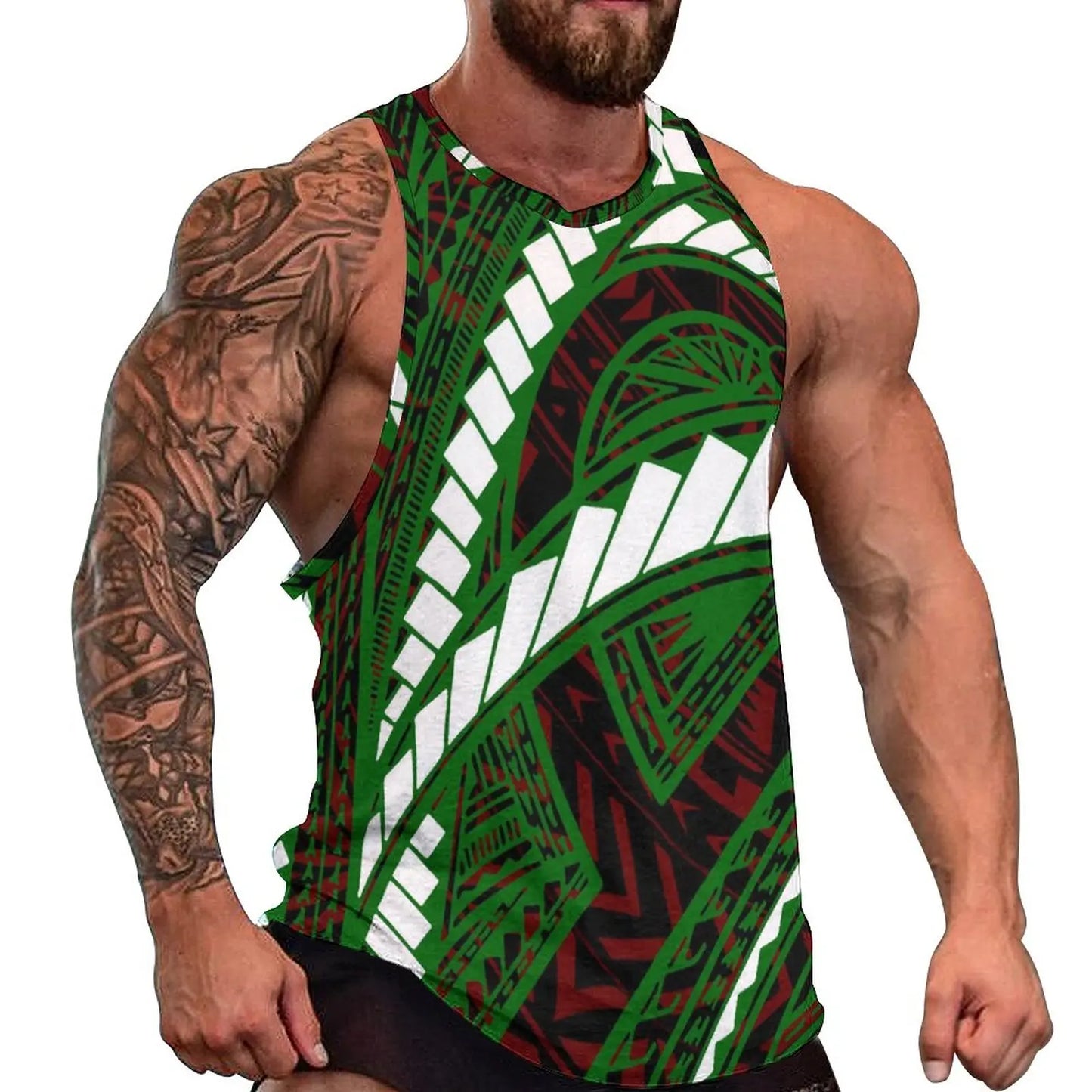 Polynesian Tribal Tank Tops Samoan Men Singlets Island Wear