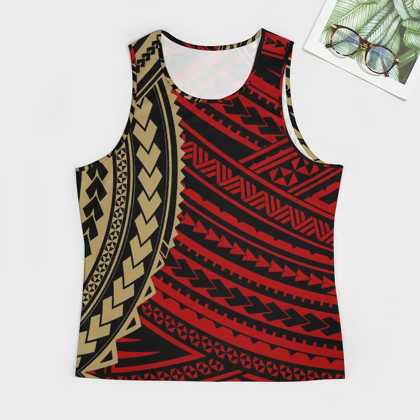 Polynesian Tribal Tank Tops Samoan Men Singlets Island Wear