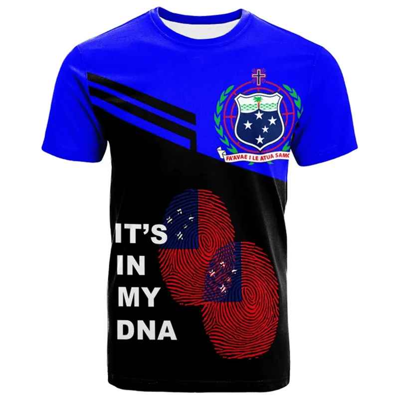 Samoa Flag Map Graphic T Shirts Samoan National Emblem T Shirt For Men Clothes Polynesia Unisex Tshirt Casual Man Tee Women Tops
