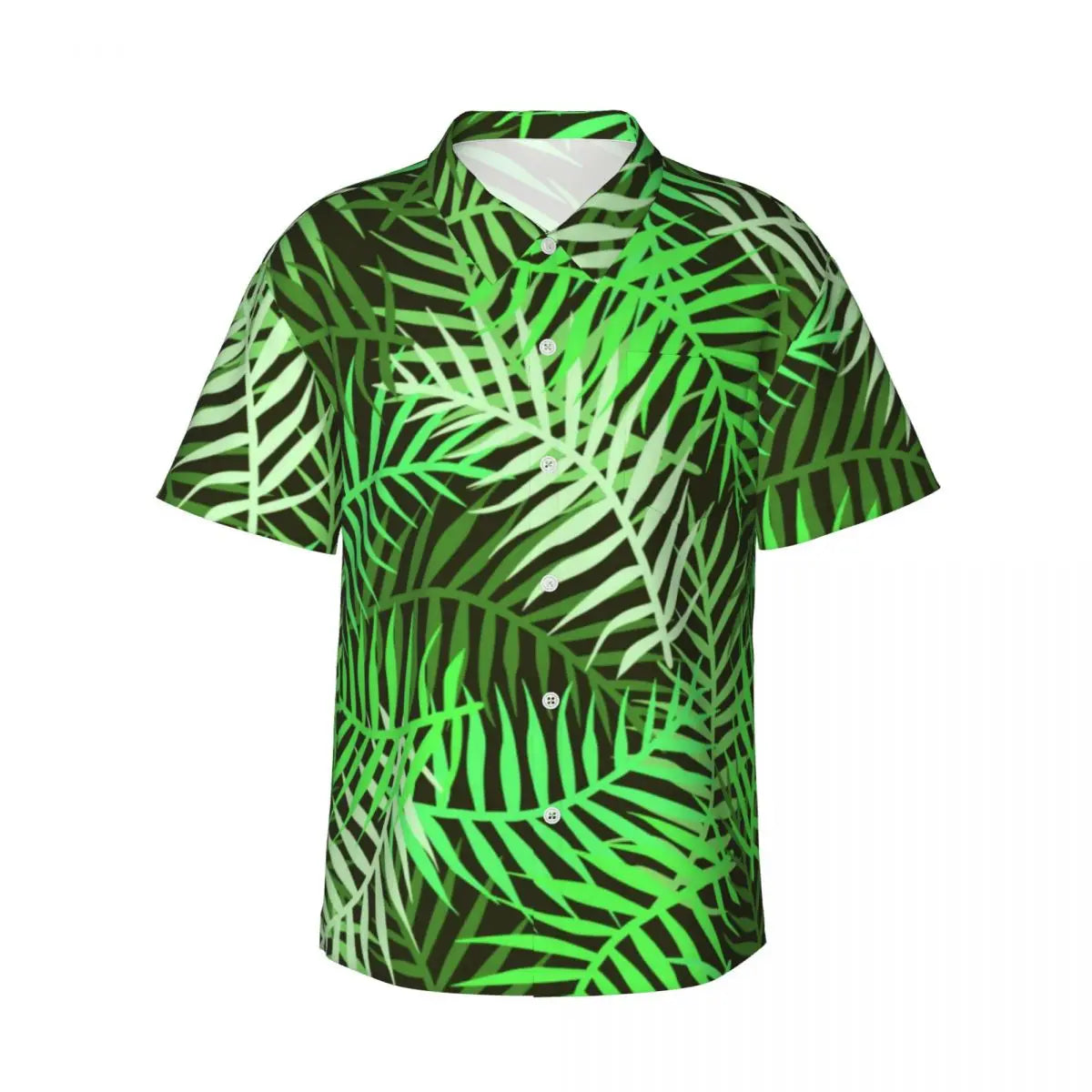 Hawaiian Shirt Vacation Tropical Palm Leaves Blouses Hawaiian Flowers Vintage Casual Shirts Men Short-Sleeve Streetwear Clothing