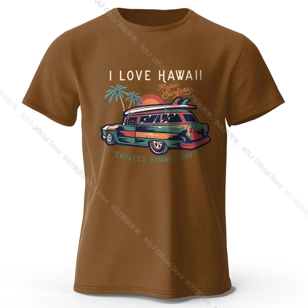 Hawaiian Holiday Printed Unisex Men Women T-Shirt Tees Tops 100% Cotton Aloha Flower Graphic Luau Party Outfit