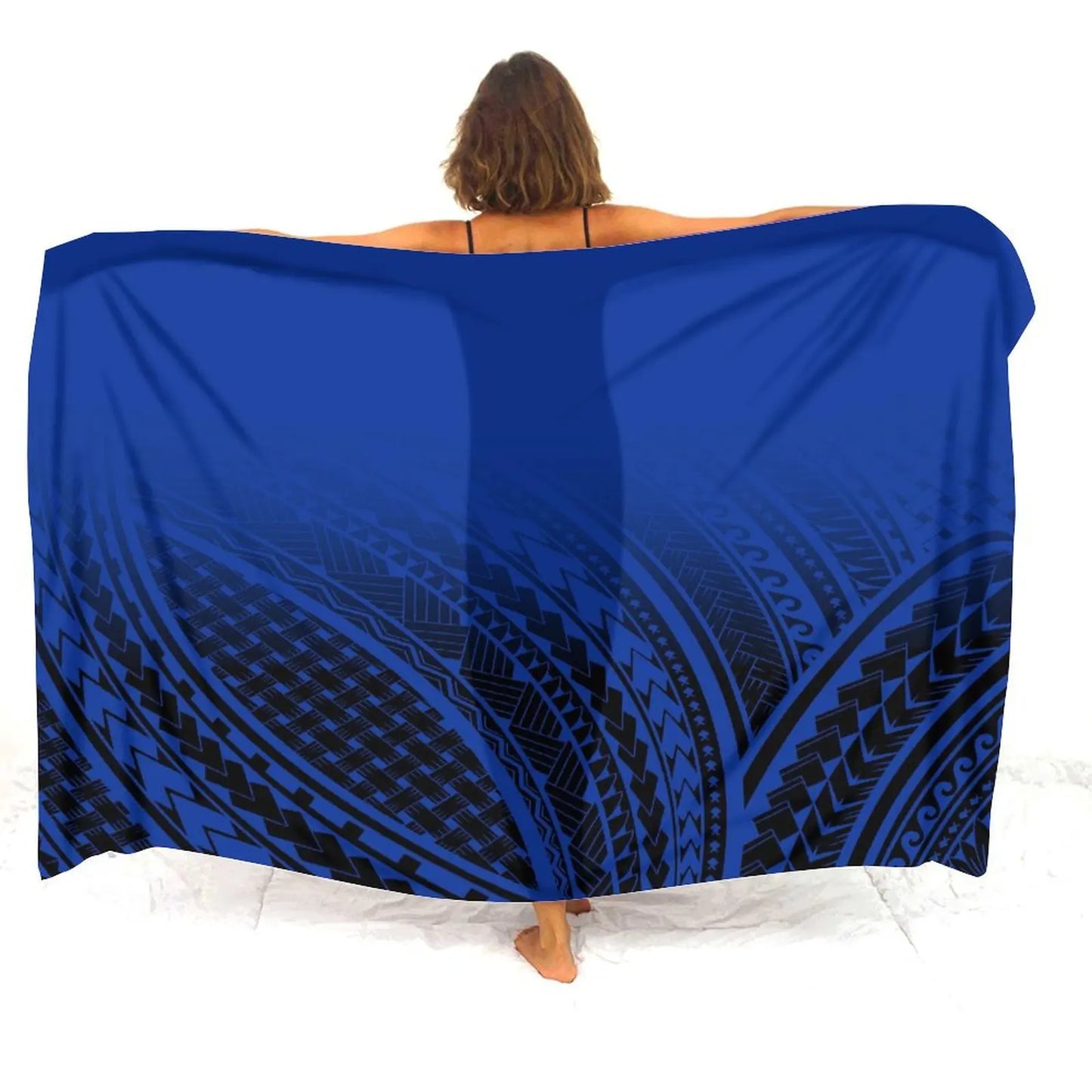 Custom Wholesale Polynesian Ladies Sarong Samoan Vintage Tribal Print Custom Sarong Style Shawl Summer Seaside Elegant Coat