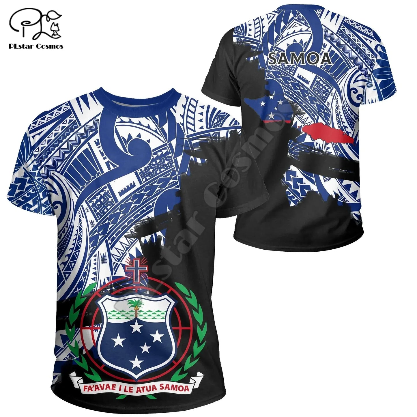 Polynesian  3D Printing Vintage Polynesian Island Samoa Tattoo Tribal Flag Men Women Short Sleeve T Shirt Streetwear