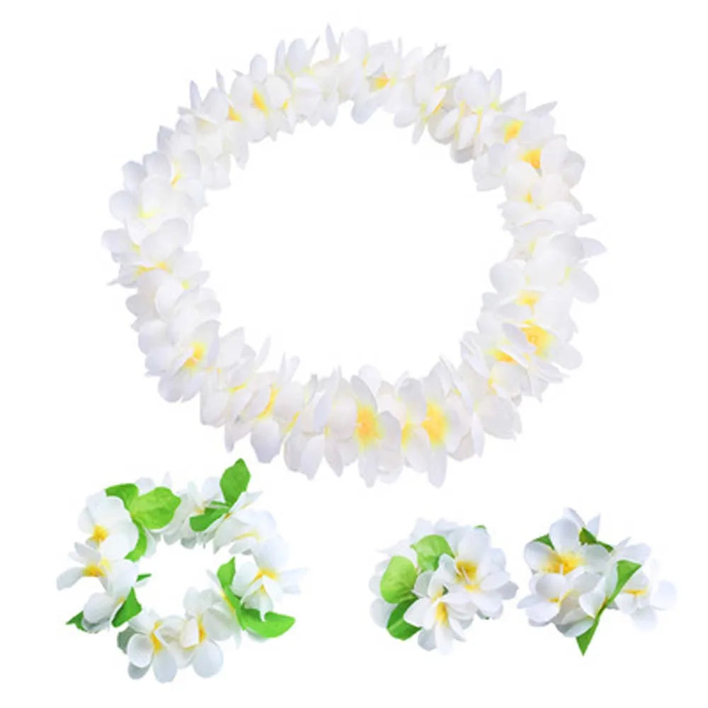 Beach Fashion Hawaiian Style For Women Artificial Flowers Gift Performance Accessories Wristband Garland Necklace Headband