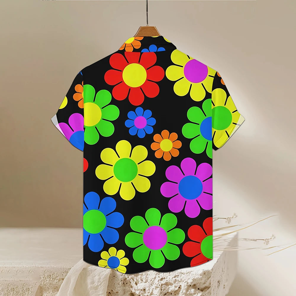 Hawaiian Holiday Men's Shirt Floral 3D Printed Summer Loose Breathable Short Sleeve Beach Shirt Fashion Party Causal Lapel Tops