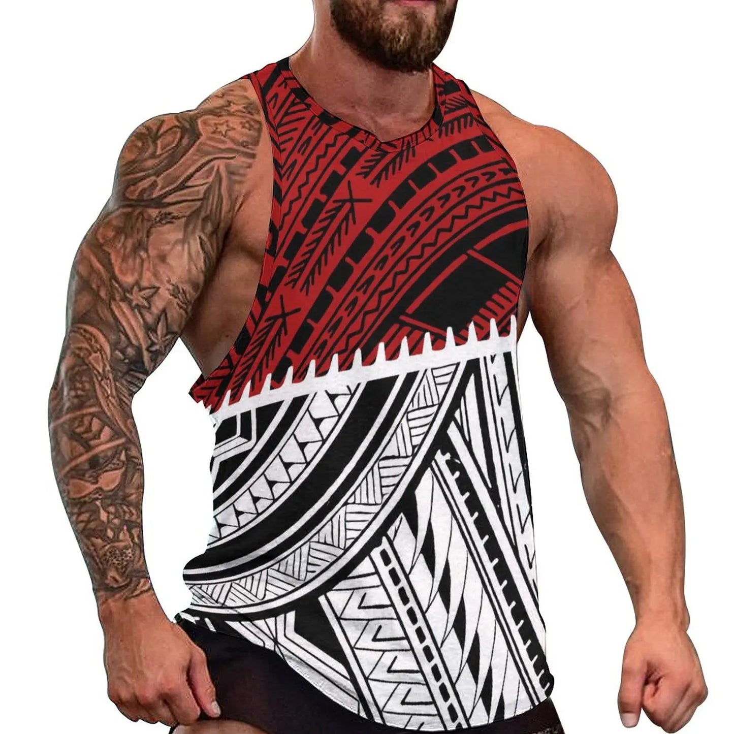 Polynesian Tribal Tank Tops Samoan Men Singlets Island Wear