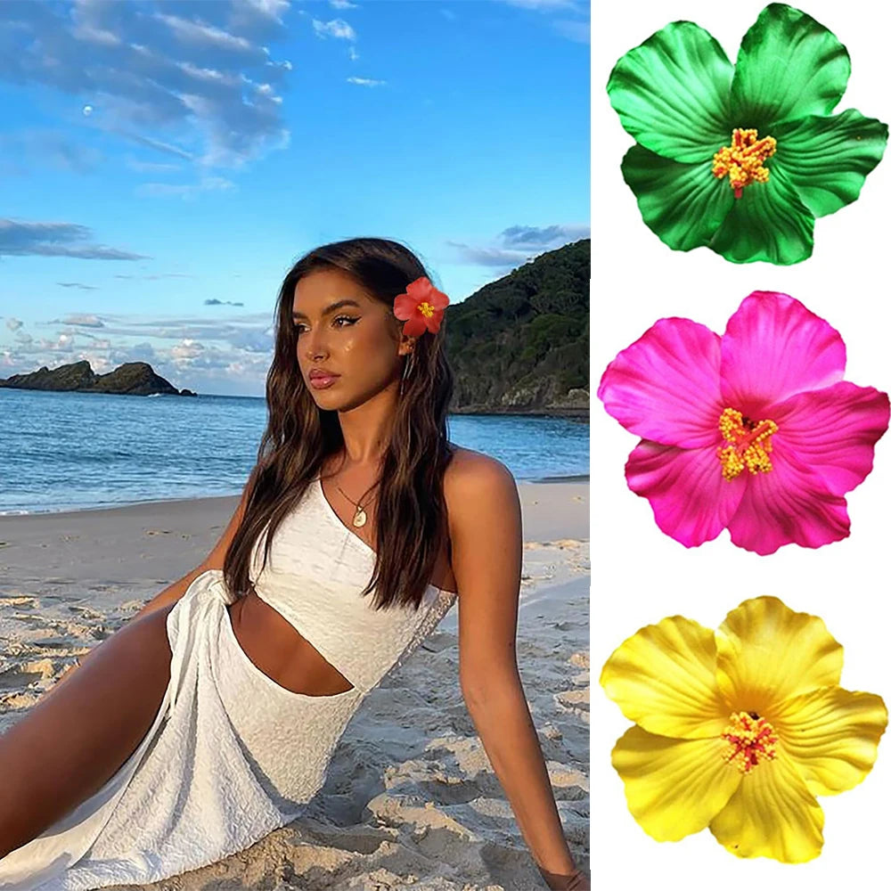 Hawaiian Colorful Flower Hair Clip For Women Girls Romantic Bohemian Flower Side Bangs Clip BB Hair Clips Hair Accessories