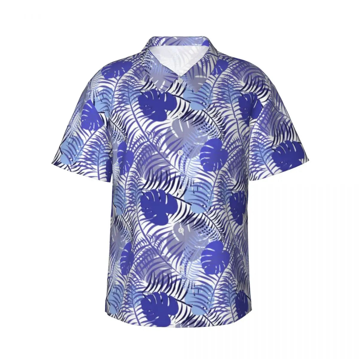 Hawaiian Shirt Vacation Tropical Palm Leaves Blouses Hawaiian Flowers Vintage Casual Shirts Men Short-Sleeve Streetwear Clothing