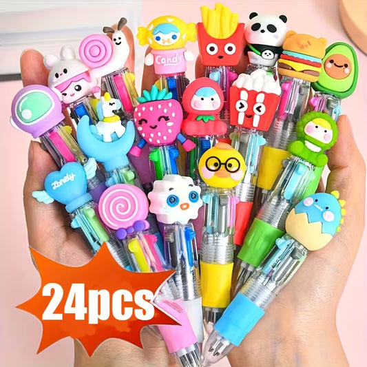 Cute & Fun 4-Color Ballpoint Pen Set | Random Styles